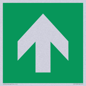 E907 Safe condition: Up / forwards arrow (90 deg supplimentary)